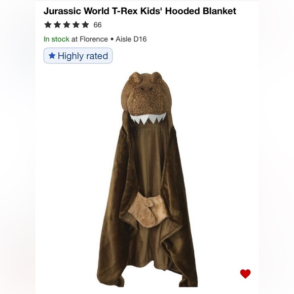 Pillowfort Other - Jurassic World T Rex Kids Hooded Blanket
